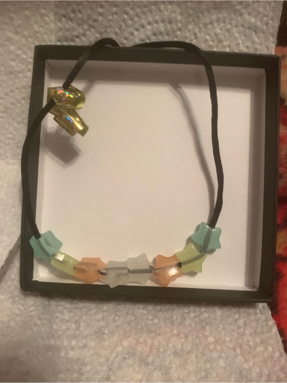 Unisex kids or adult Luminous Glow Star Bead Necklace -Pastel Multicolor NEW NWT